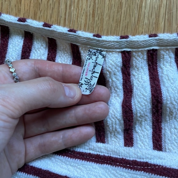 Intimately Free People Come On Over Tunic Dress Cotton White Red Striped Size S - Picture 7 of 7